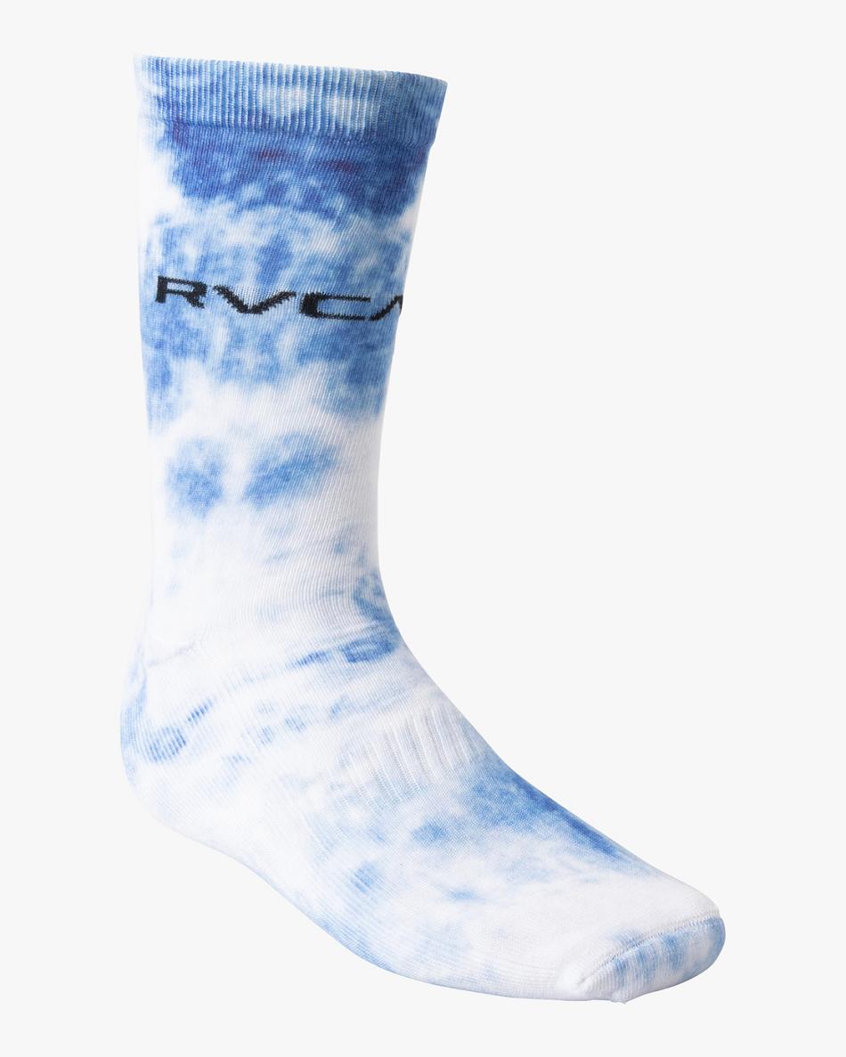 Calcetines Rvca 2 Pack Tie-Dye Crew Hombre Azules | ZCONQ43601