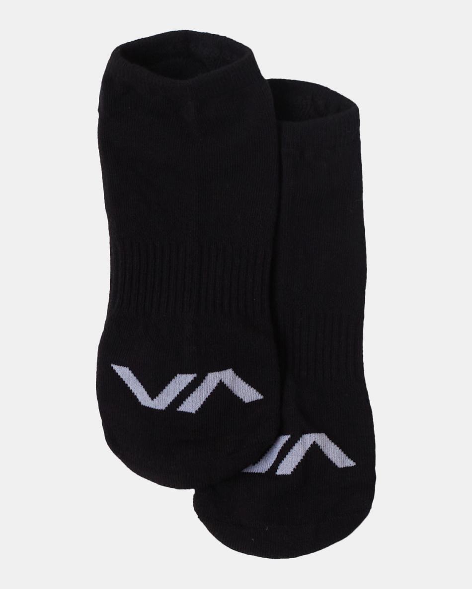 Calcetines Rvca 3 Pack Deporte Logo Super No-Show Hombre Negras | SCONY88596