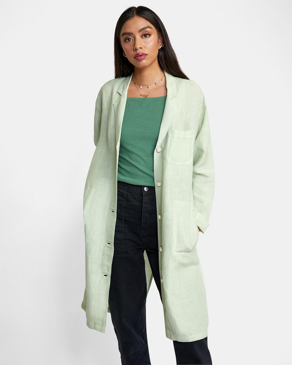 Camiseta Tirantes Rvca Balmy Oversized Blazer Mujer Verde Claro | COEGJ84597