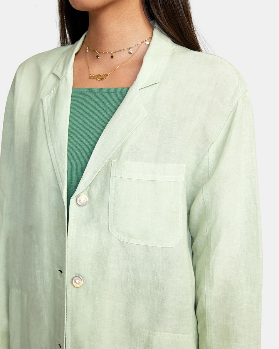 Camiseta Tirantes Rvca Balmy Oversized Blazer Mujer Verde Claro | COEGJ84597