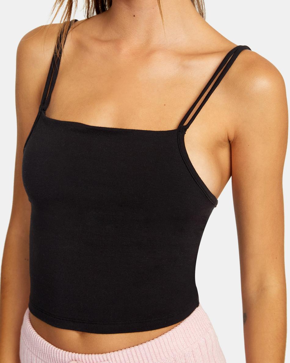 Camiseta Tirantes Rvca Canary Cami Top Mujer Negras | LCOTR27293