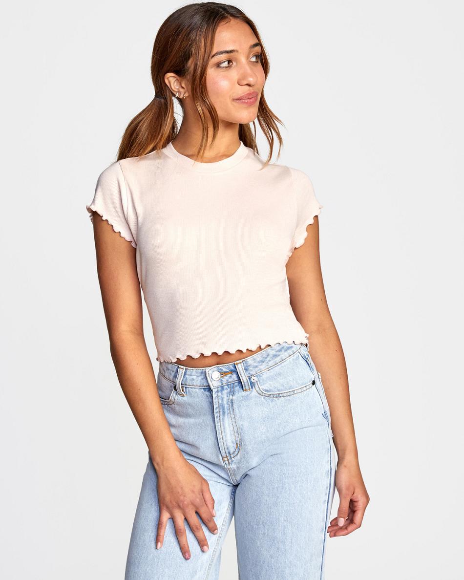 Camiseta Tirantes Rvca Classmate Crop Mujer Blush | COZPD96742