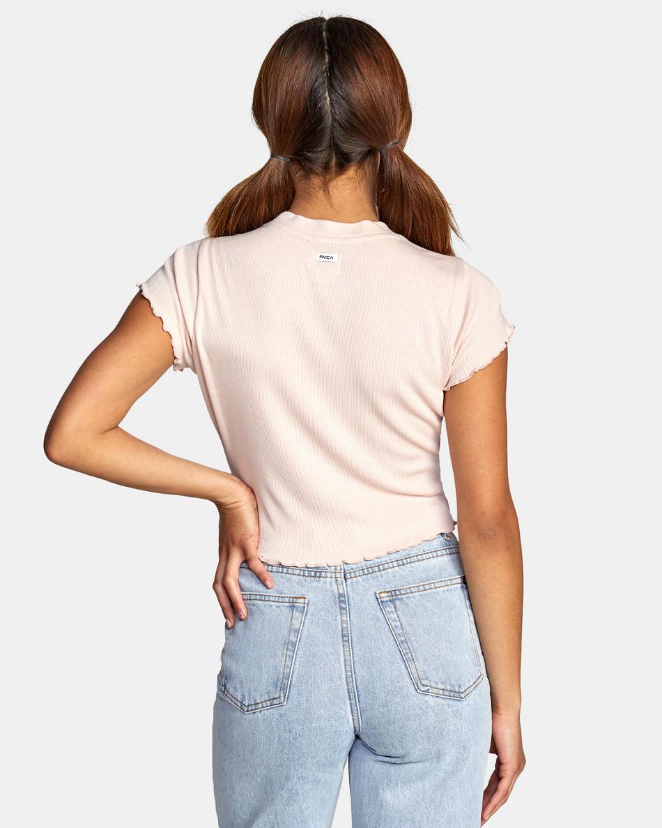 Camiseta Tirantes Rvca Classmate Crop Mujer Blush | COZPD96742