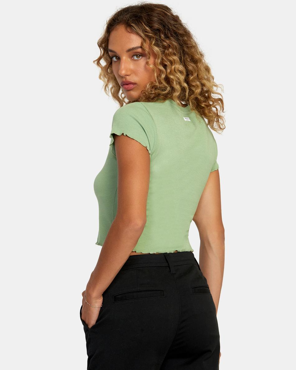 Camiseta Tirantes Rvca Classmate Crop Mujer Basil | FCOUI80099