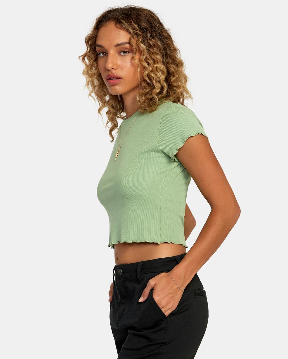 Camiseta Tirantes Rvca Classmate Crop Mujer Basil | FCOUI80099