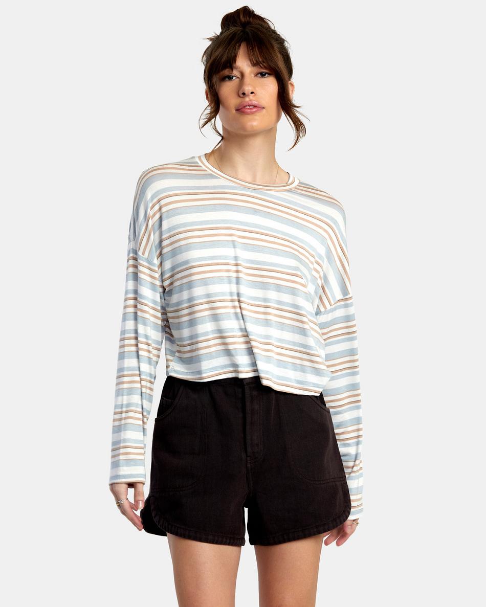 Camiseta Tirantes Rvca Countdown II Long Sleeve Mujer Cloud | COXBR12599