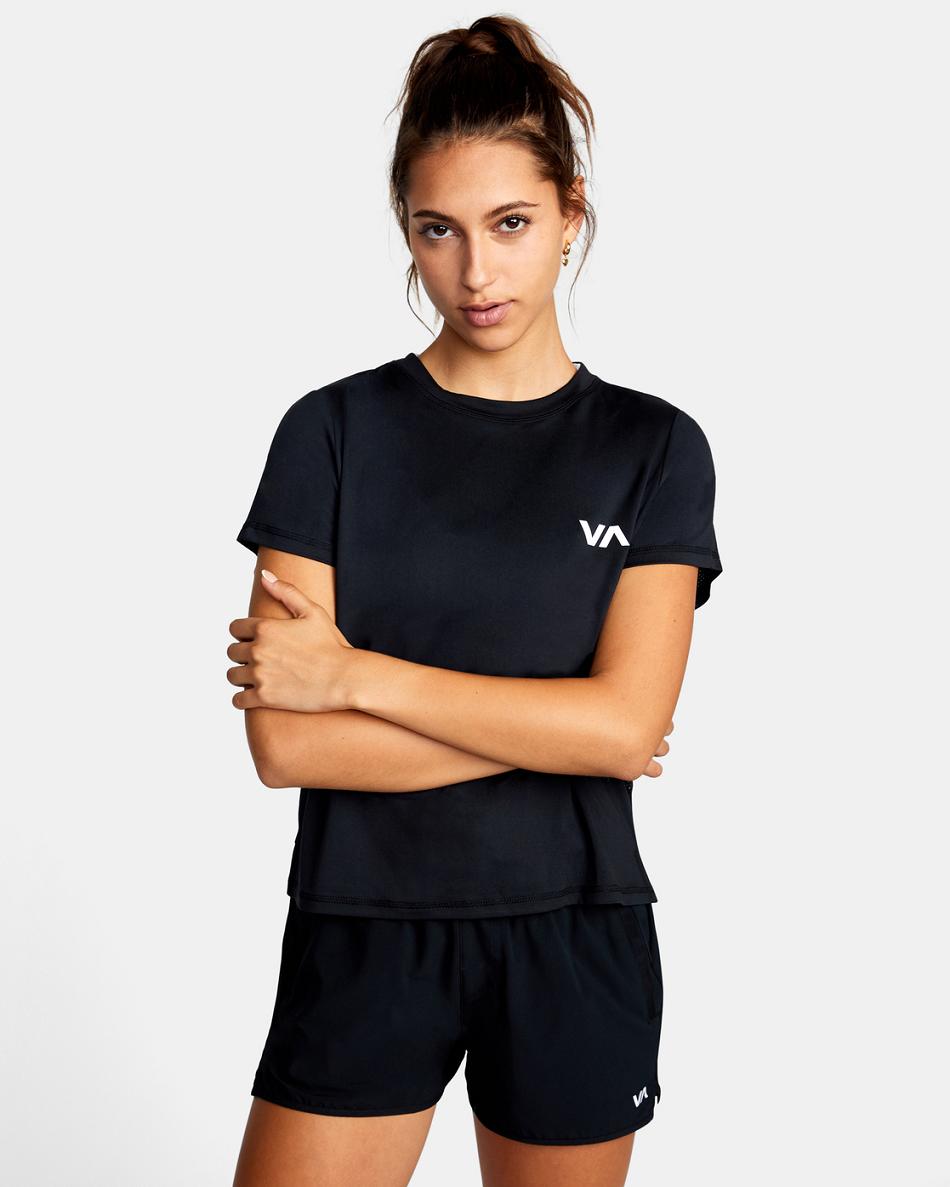 Camiseta Tirantes Rvca Deporte Vent Workout Mujer Negras | COQAV50444