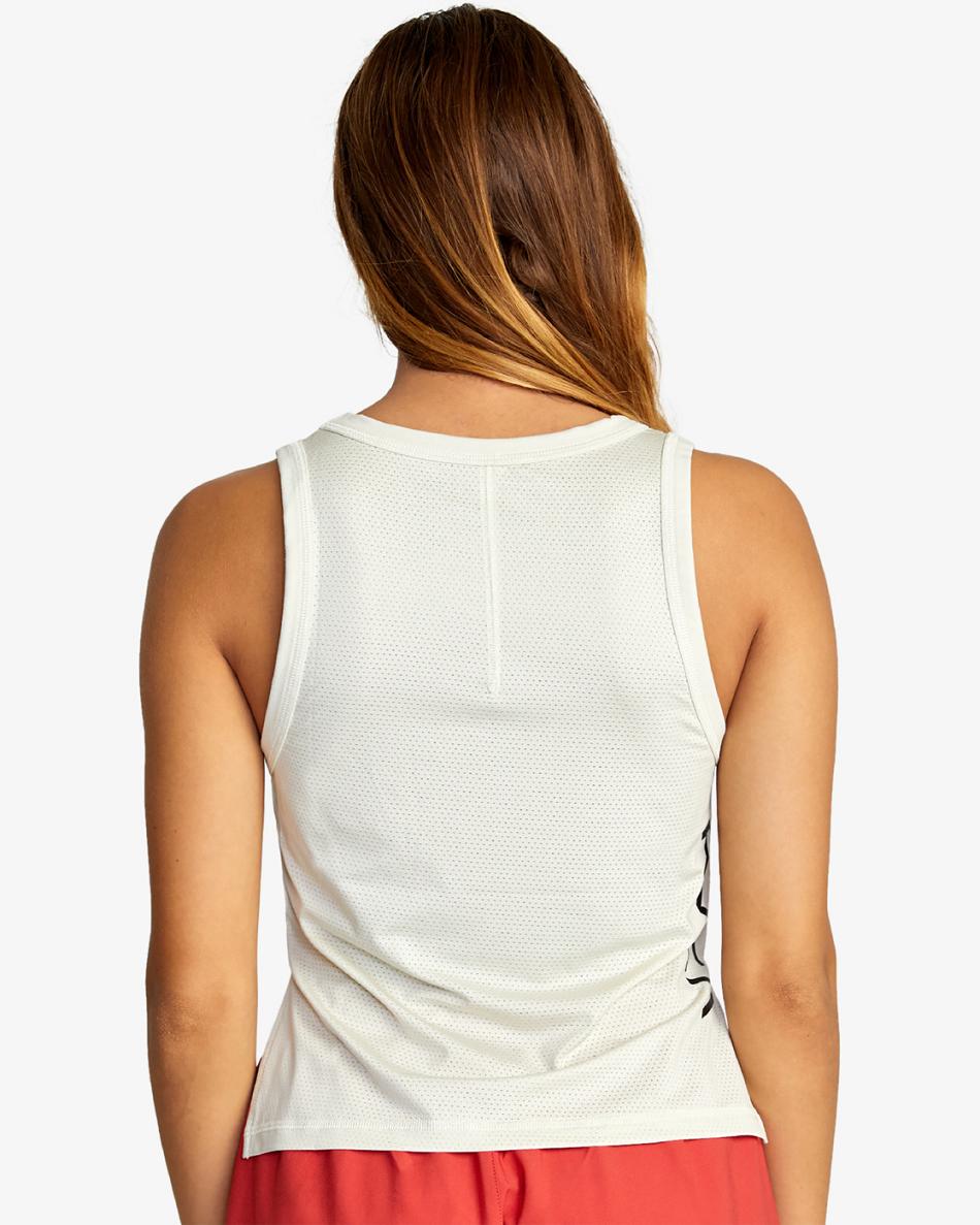 Camiseta Tirantes Rvca Deporte Vent Workout Mujer Blancas | COXMI49079