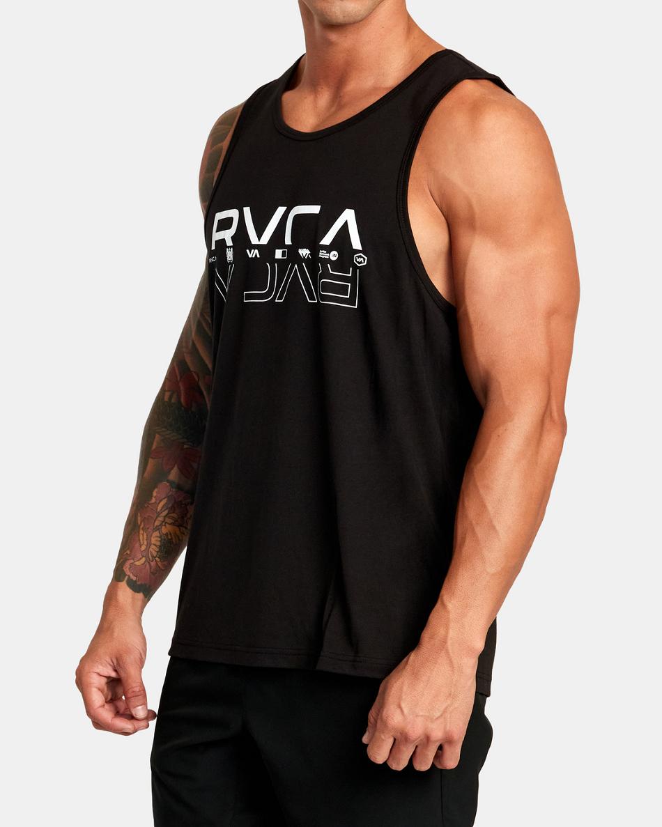 Camiseta Tirantes Rvca Double Split Hombre Negras | FCOUI99508