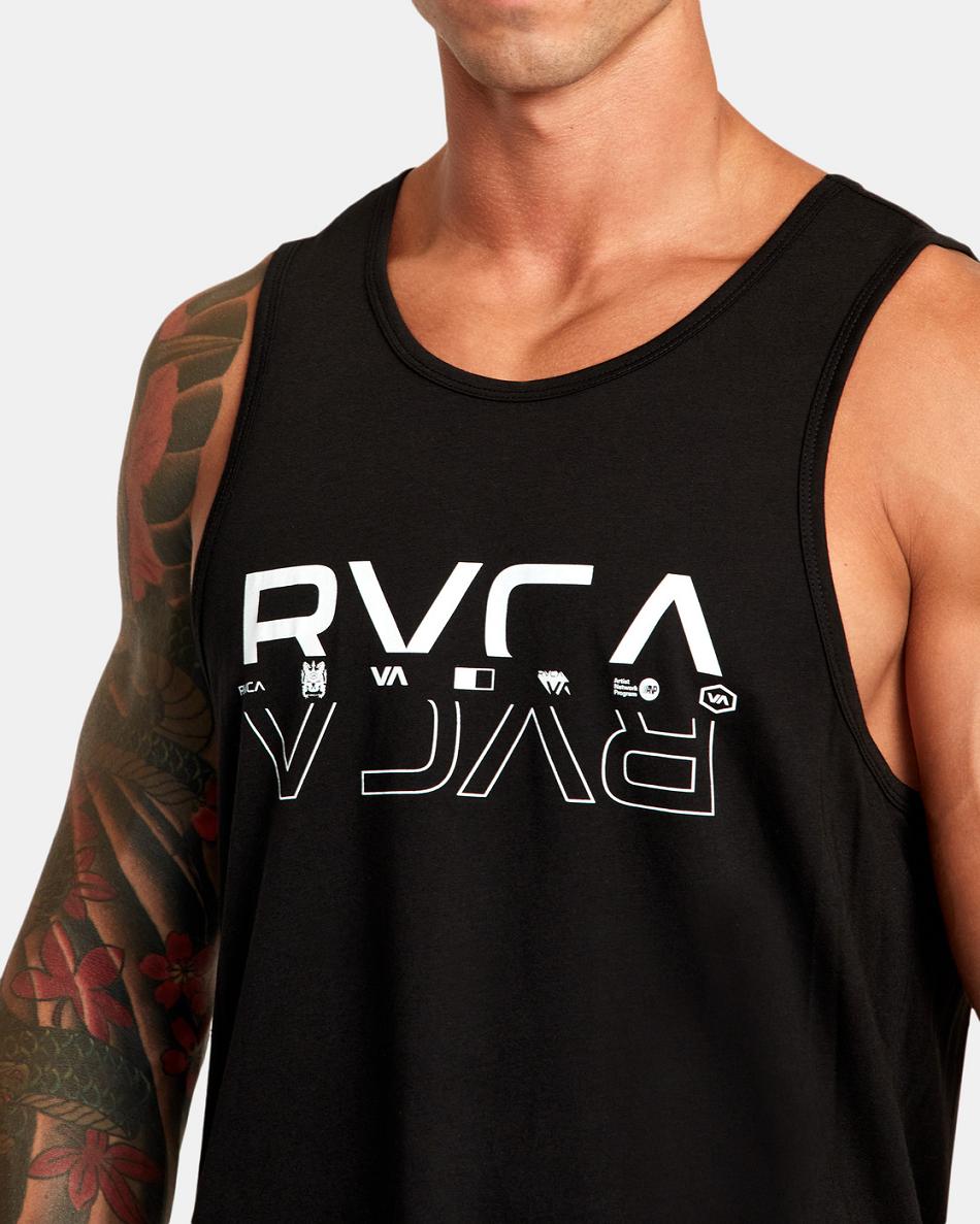 Camiseta Tirantes Rvca Double Split Hombre Negras | FCOUI99508