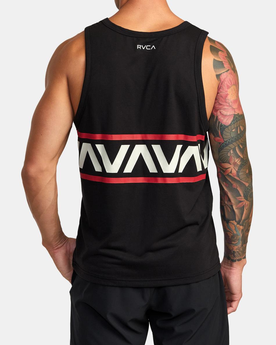 Camiseta Tirantes Rvca Hawaii Banded Hombre Negras | QCOUV70346