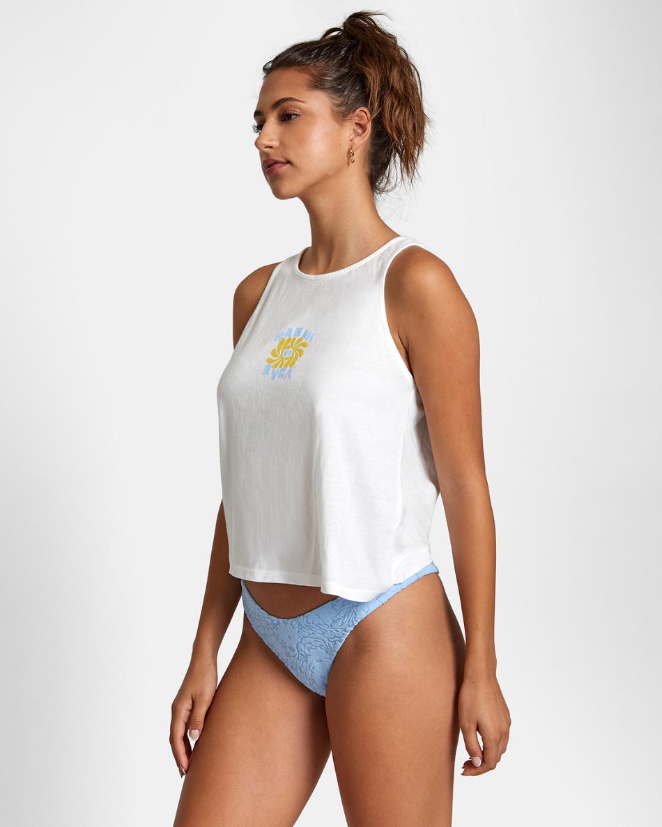 Camiseta Tirantes Rvca Hawaii Trip Mujer Blancas | COZDE10328