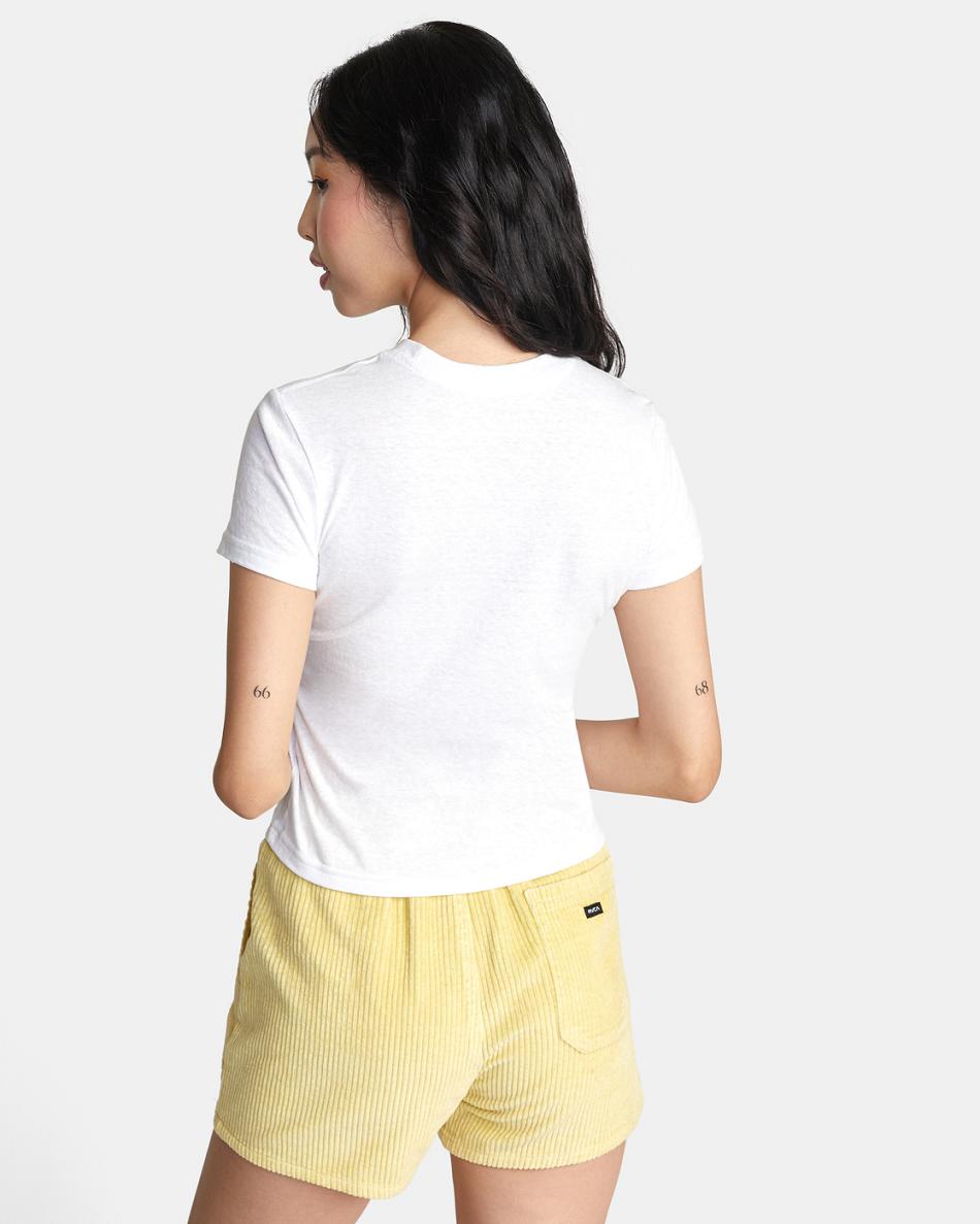 Camiseta Tirantes Rvca Now Is Now Shrunken Estampadas Mujer Blancas | FCOHY26574