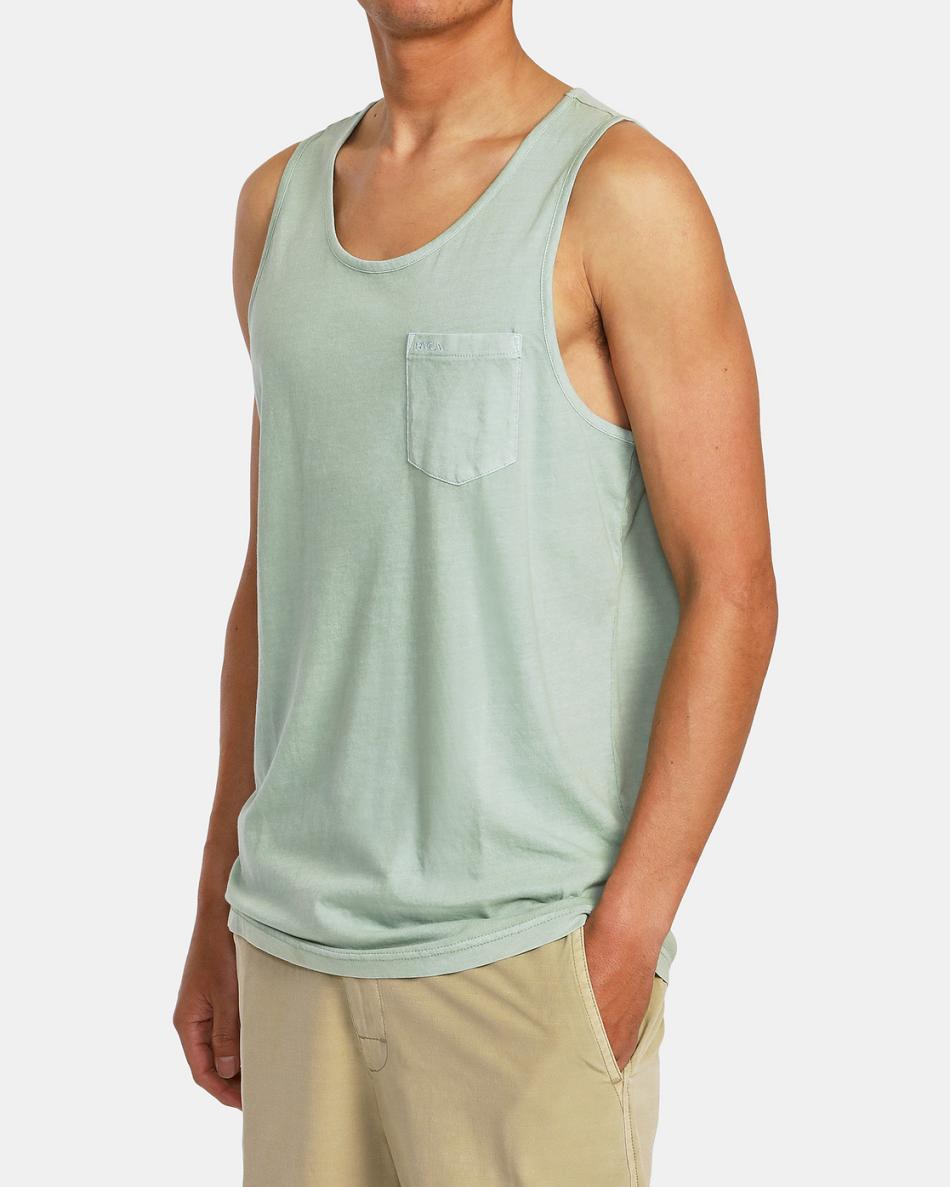 Camiseta Tirantes Rvca PTC Pigment T-Shirt Hombre Verde | XCOBH54774