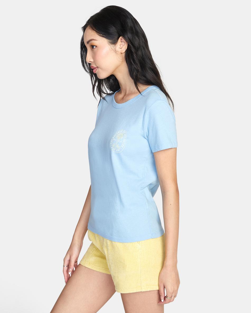 Camiseta Tirantes Rvca Palm Seal Slim-Fit Estampadas Mujer Azules | PCOER62373