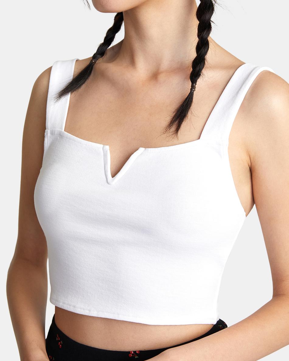 Camiseta Tirantes Rvca Pleasure Cropped Mujer Blancas | XCOGW24641