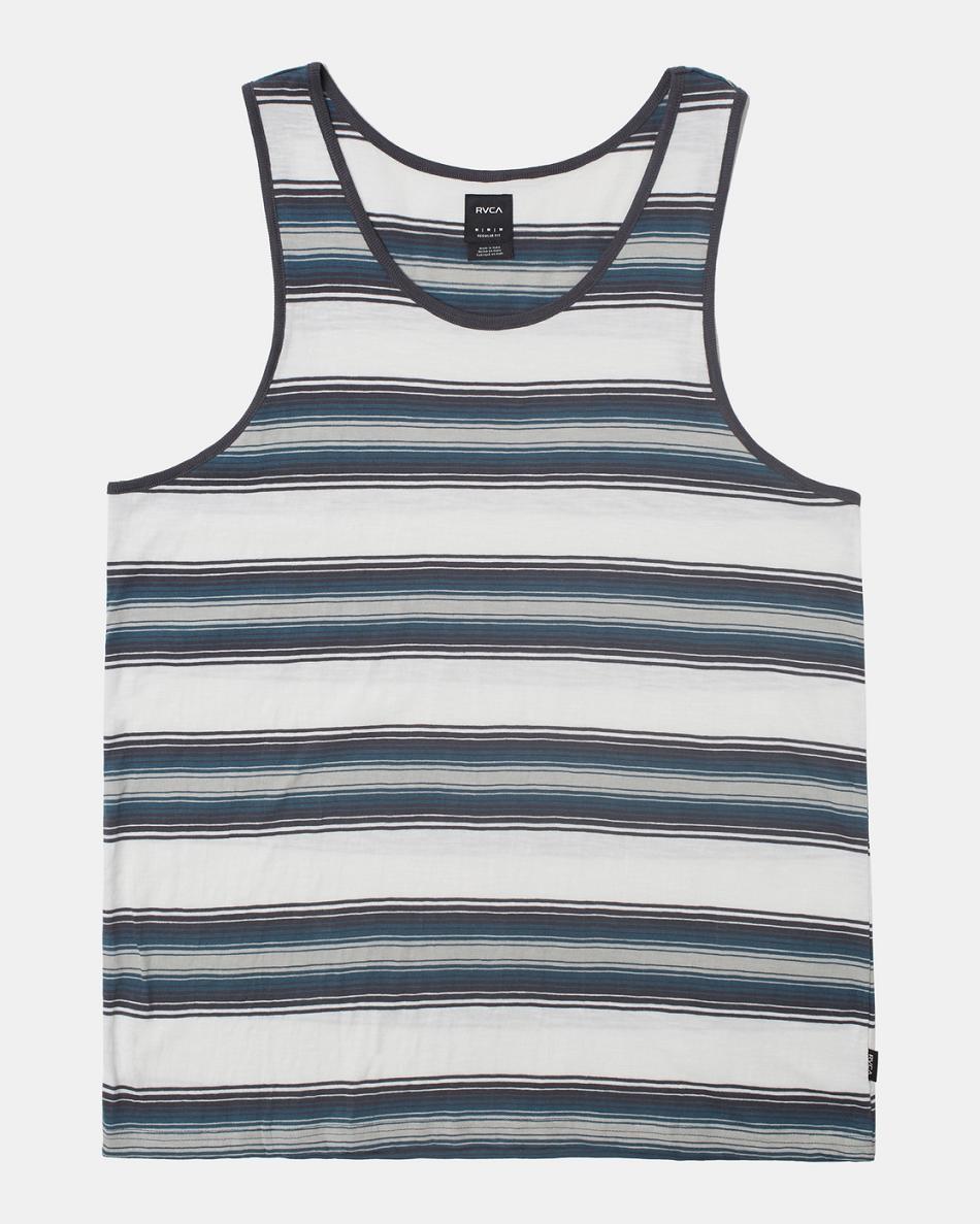 Camiseta Tirantes Rvca Polanco Stripe Hombre Blancas | COQCS72237