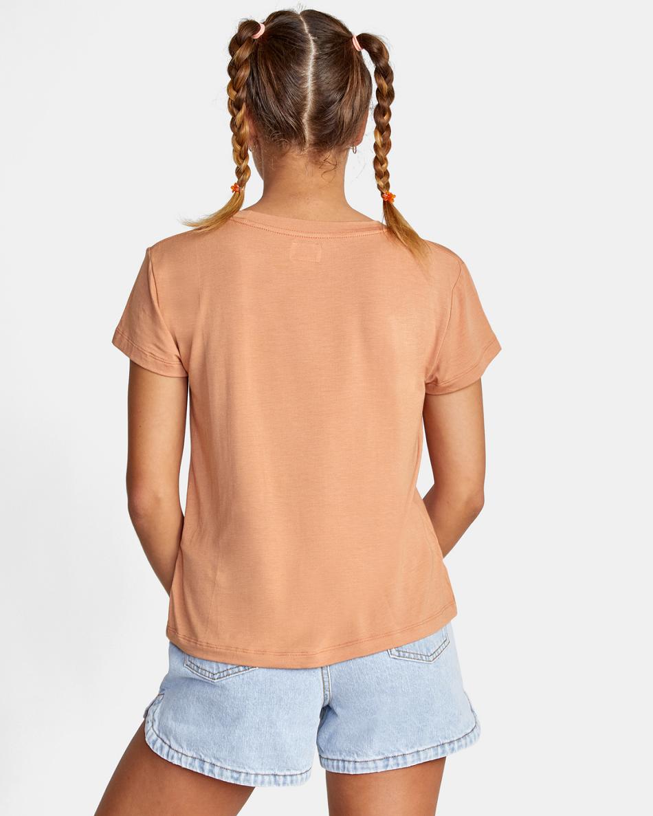 Camiseta Tirantes Rvca Recess 3 Crewneck Mujer Sand | COCIF83612