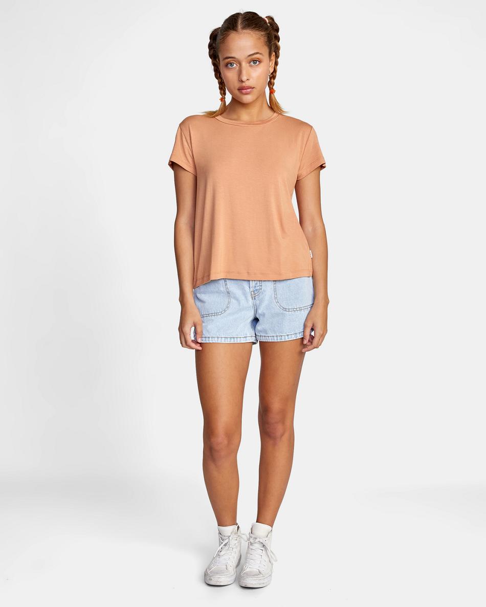 Camiseta Tirantes Rvca Recess 3 Crewneck Mujer Sand | COCIF83612