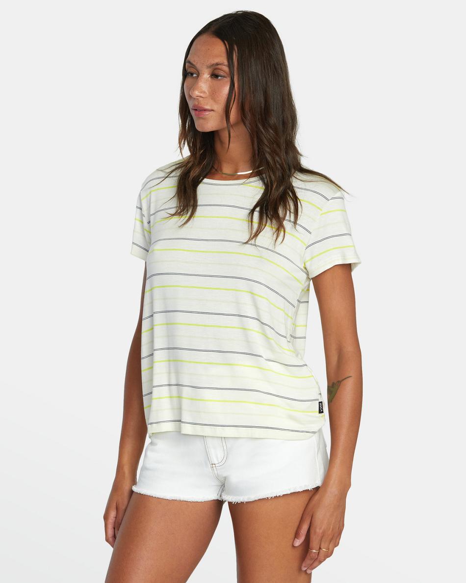 Camiseta Tirantes Rvca Recess 3 Crewneck Mujer Limeade | COJVR10646