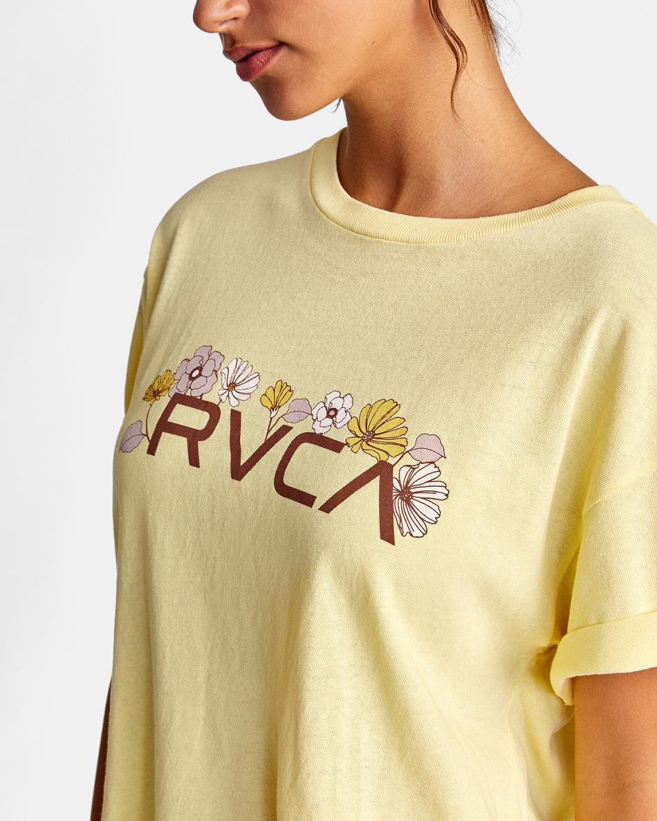 Camiseta Tirantes Rvca Retro Floral Estampadas Mujer Amarillo | BCOSD89836