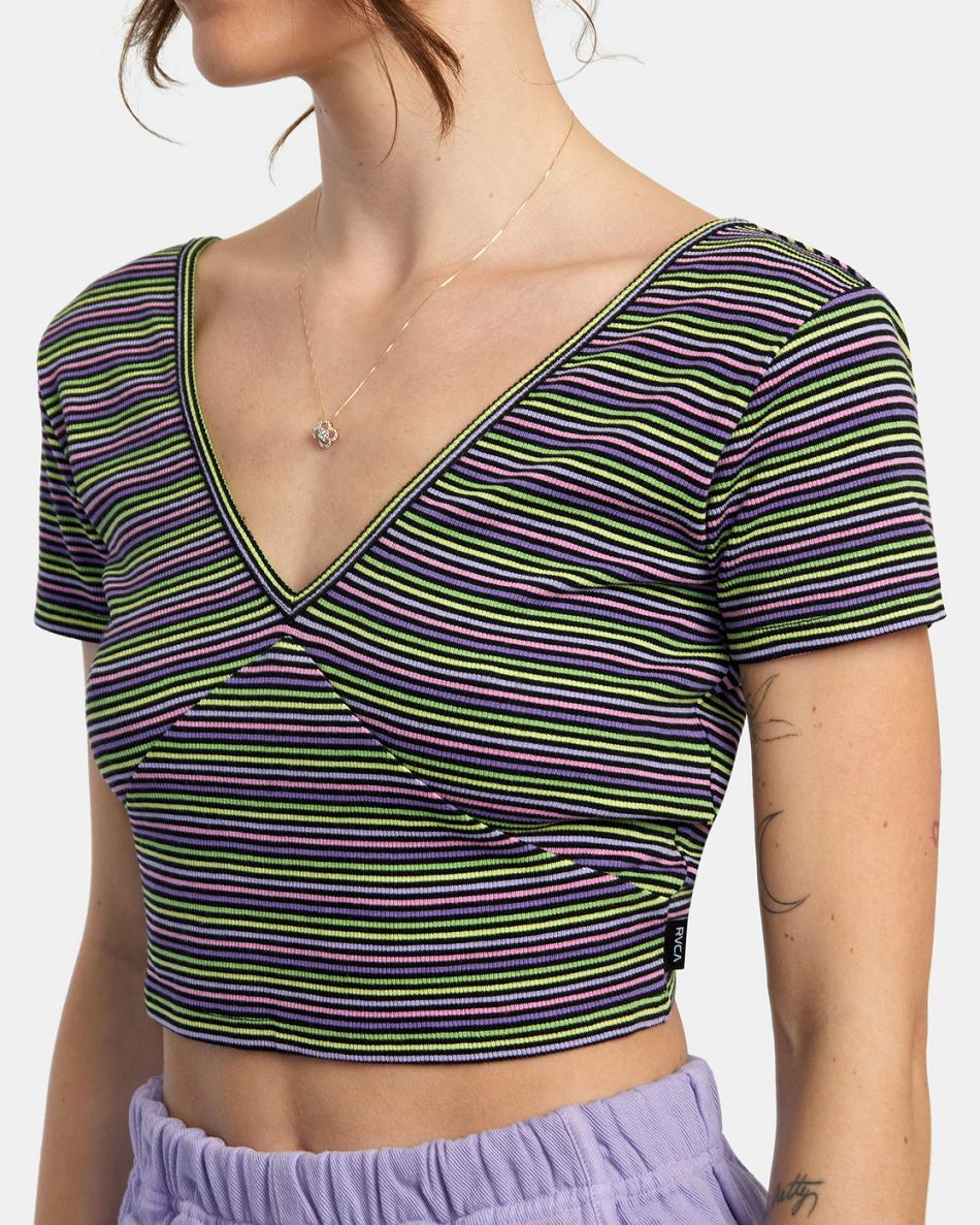 Camiseta Tirantes Rvca Smitten Top V-Neck Mujer Negras | COIIZ84243