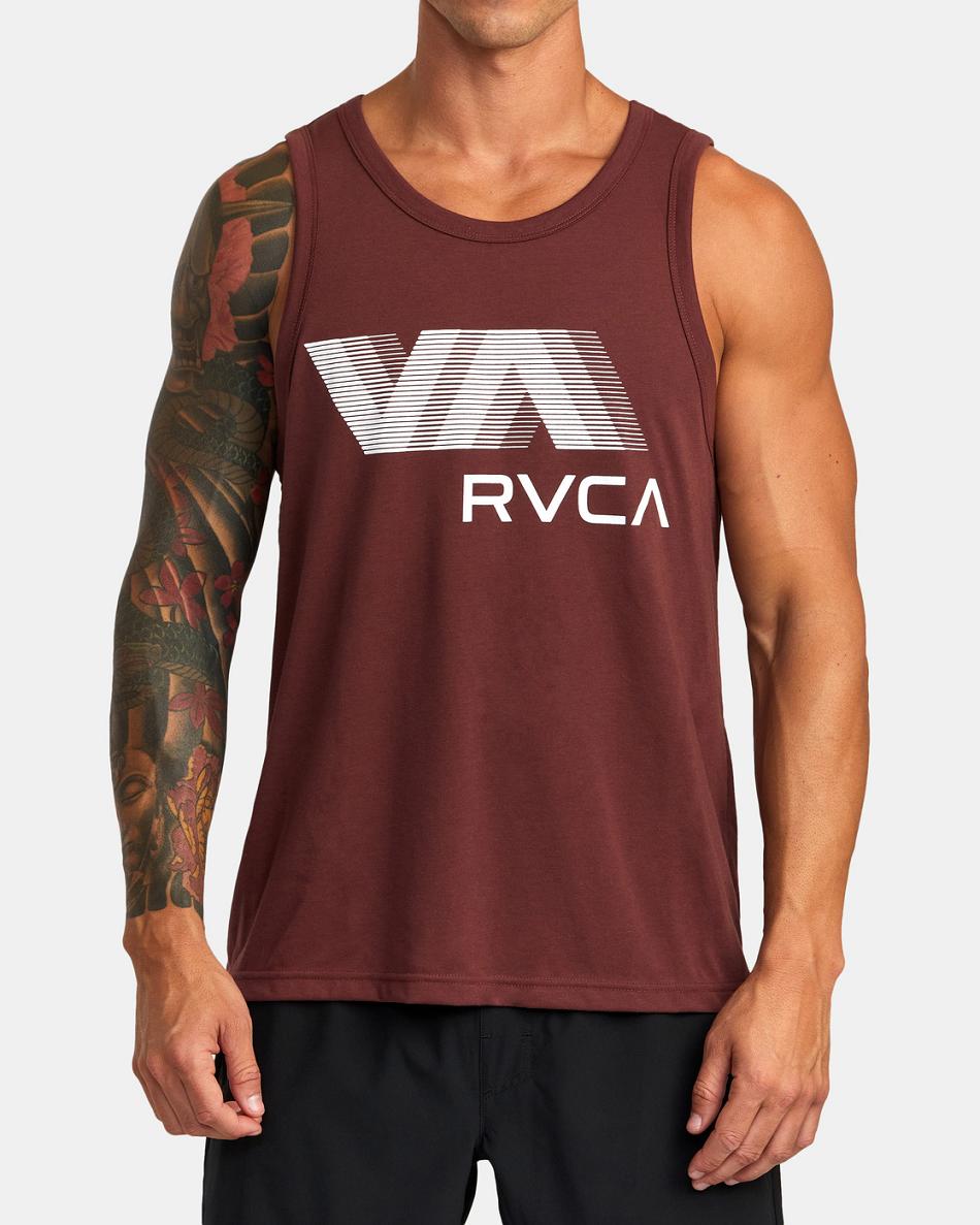 Camiseta Tirantes Rvca VA Blur Hombre Mahogany | COQCS93005