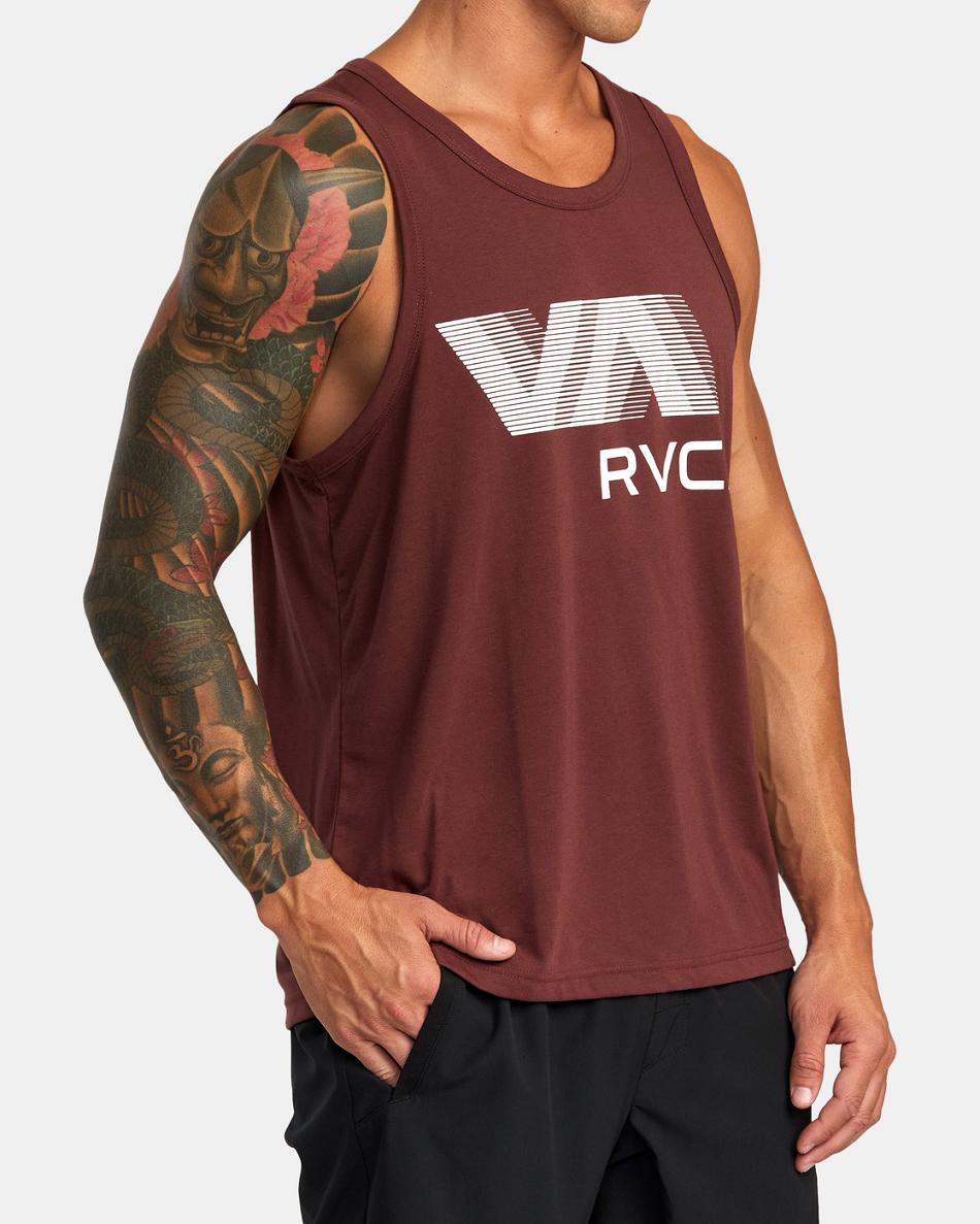 Camiseta Tirantes Rvca VA Blur Hombre Mahogany | COQCS93005