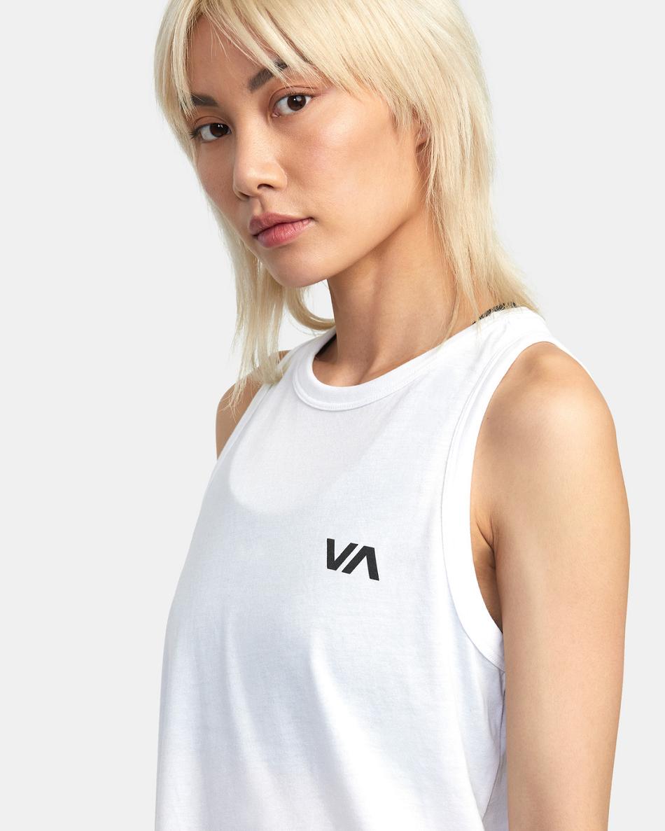 Camiseta Tirantes Rvca VA Muscle Workout Mujer Blancas | COJZR93870