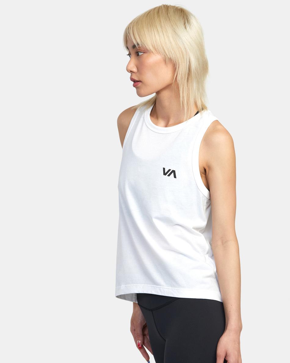 Camiseta Tirantes Rvca VA Muscle Workout Mujer Blancas | COJZR93870