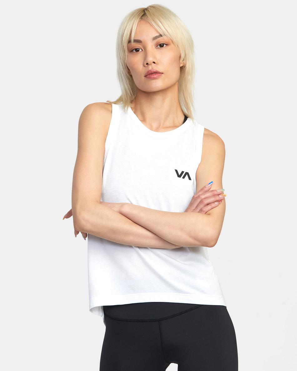 Camiseta Tirantes Rvca VA Muscle Workout Mujer Blancas | COJZR93870