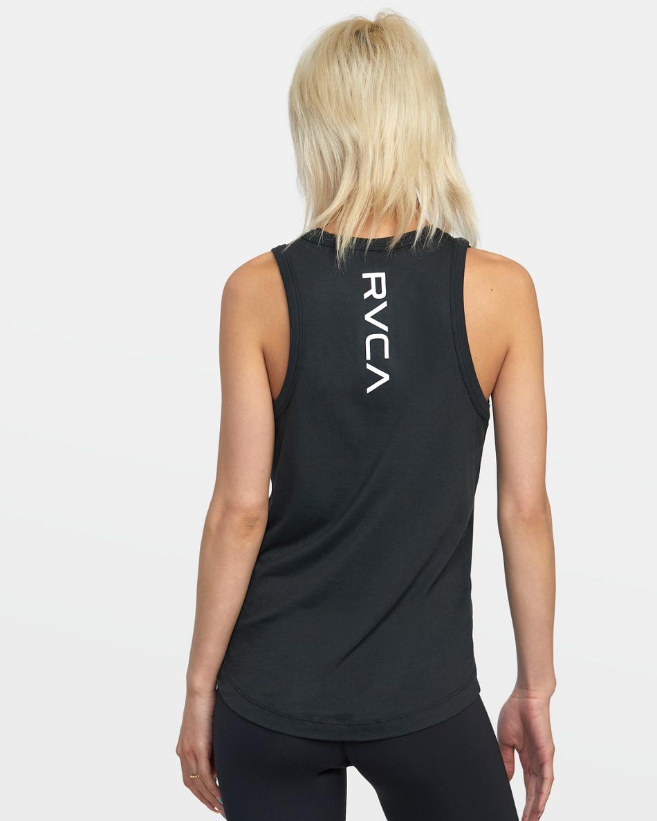 Camiseta Tirantes Rvca VA Muscle Workout Mujer Negras | XCOBH73943