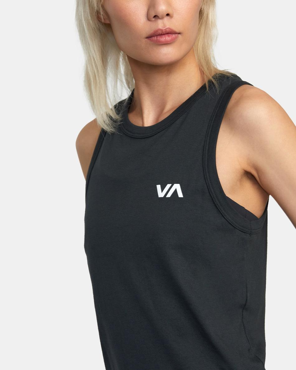 Camiseta Tirantes Rvca VA Muscle Workout Mujer Negras | XCOBH73943