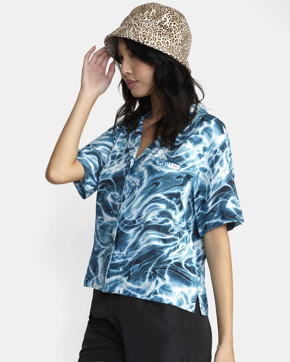 Camiseta Tirantes Rvca Wavy Button-Down Top Mujer Meadowbrook | COIIZ31336