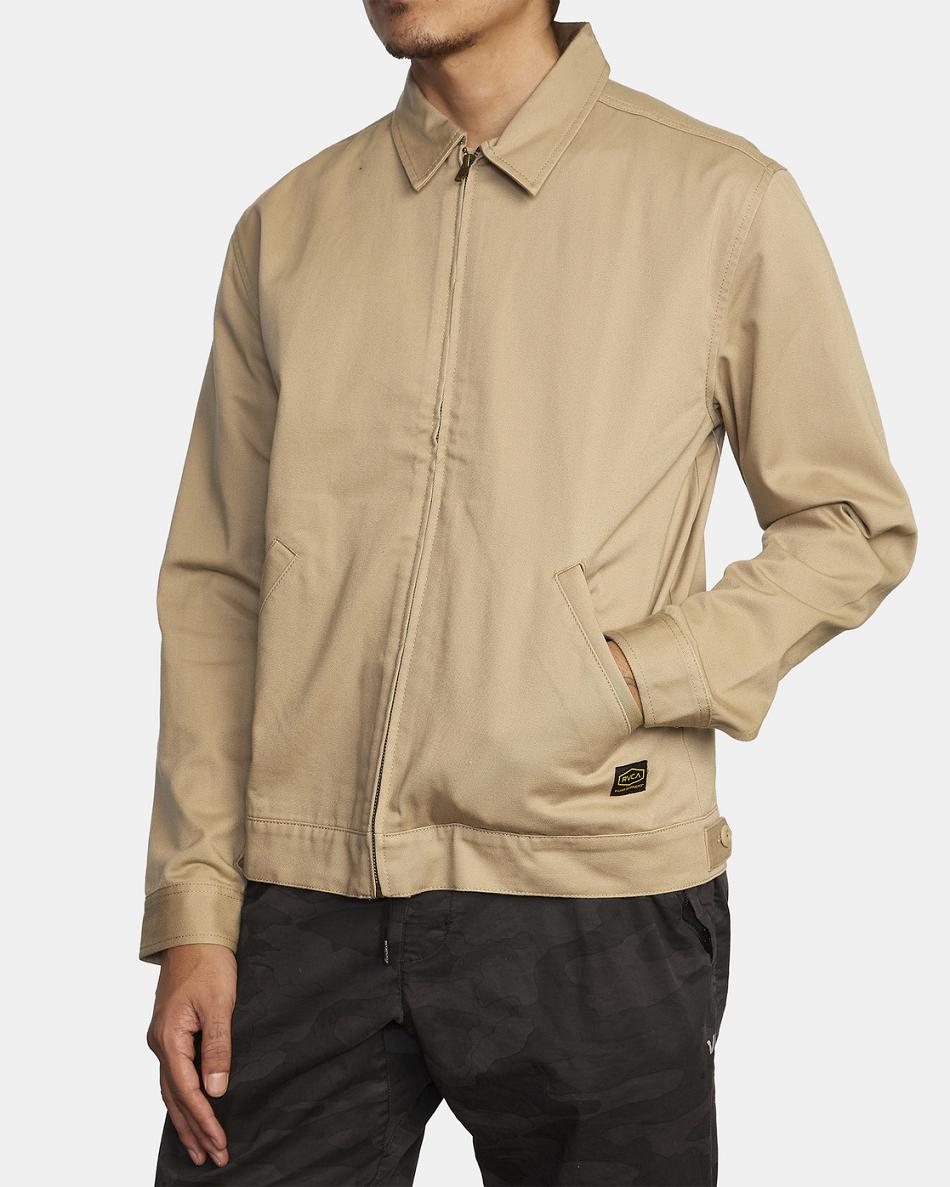 Chaquetas Rvca Day Shift Hombre Kaki | ZCONQ93454