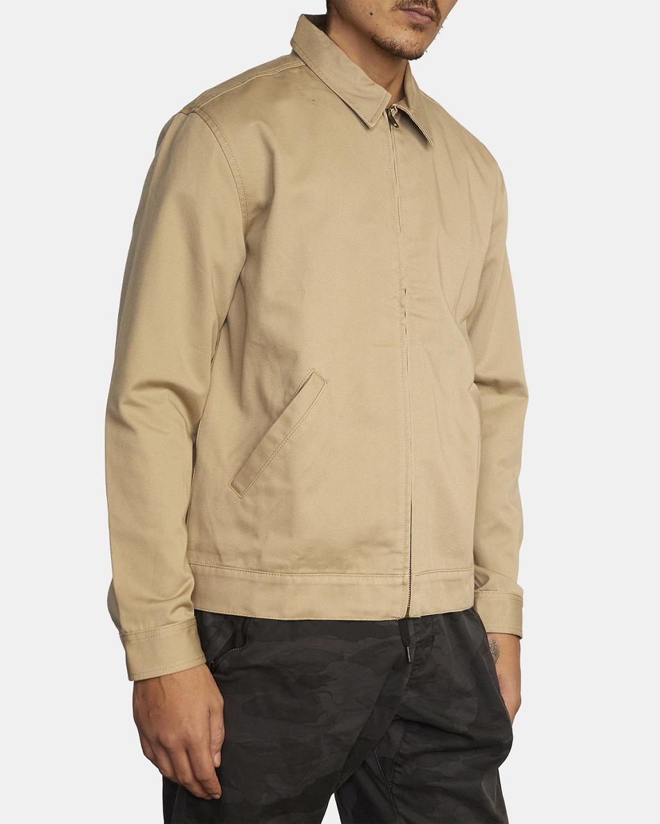 Chaquetas Rvca Day Shift Hombre Kaki | ZCONQ93454