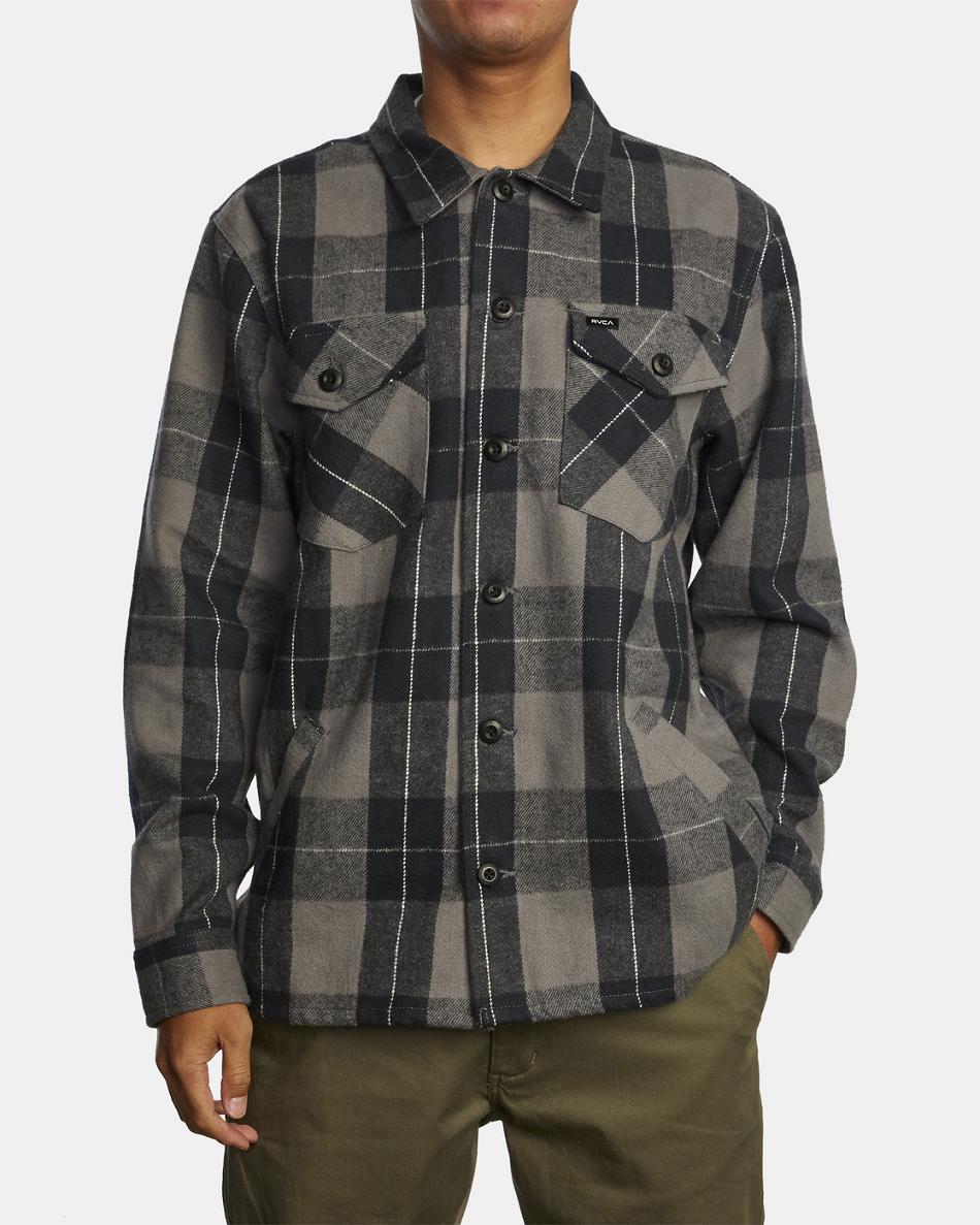 Chaquetas Rvca Flight Risk Shirt Hombre Smoke | COZPD96030