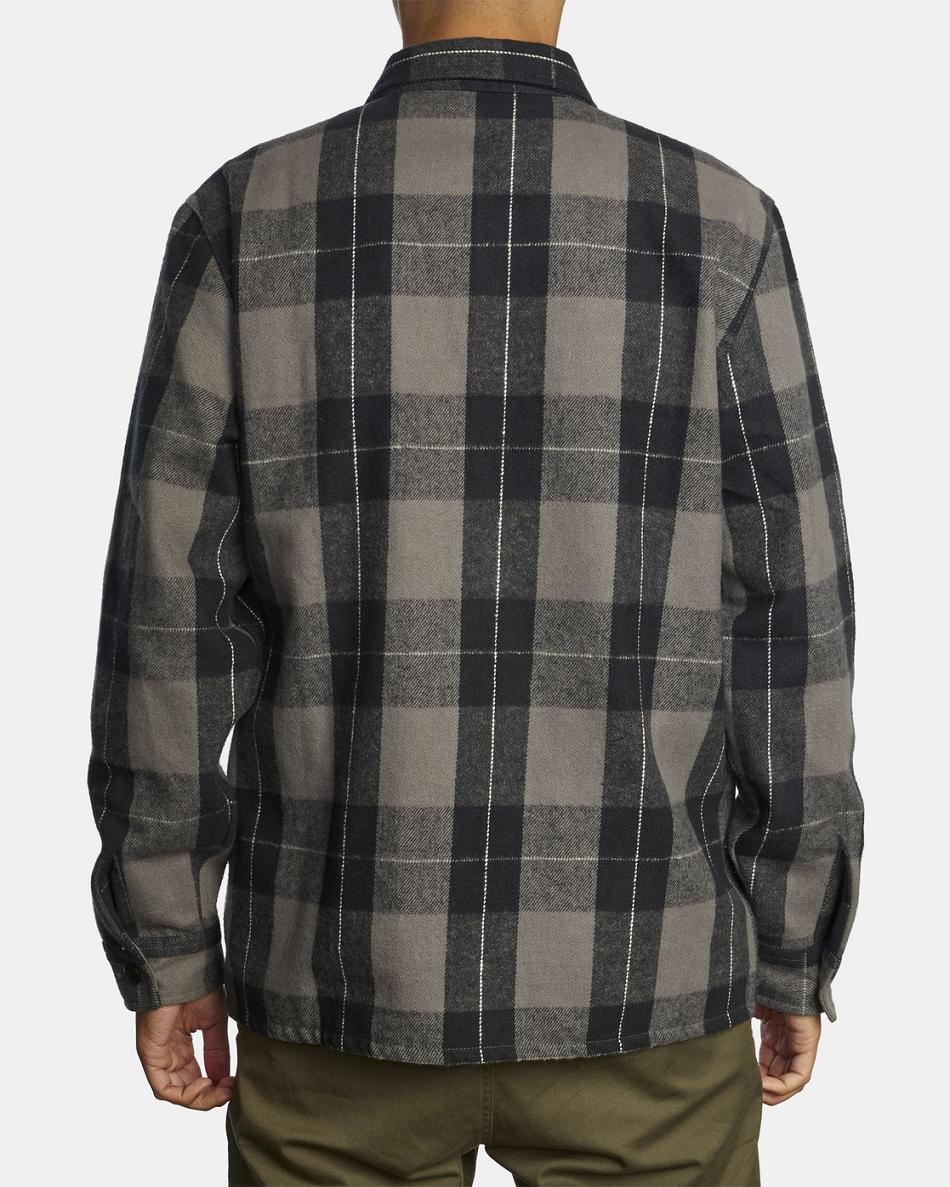 Chaquetas Rvca Flight Risk Shirt Hombre Smoke | COZPD96030