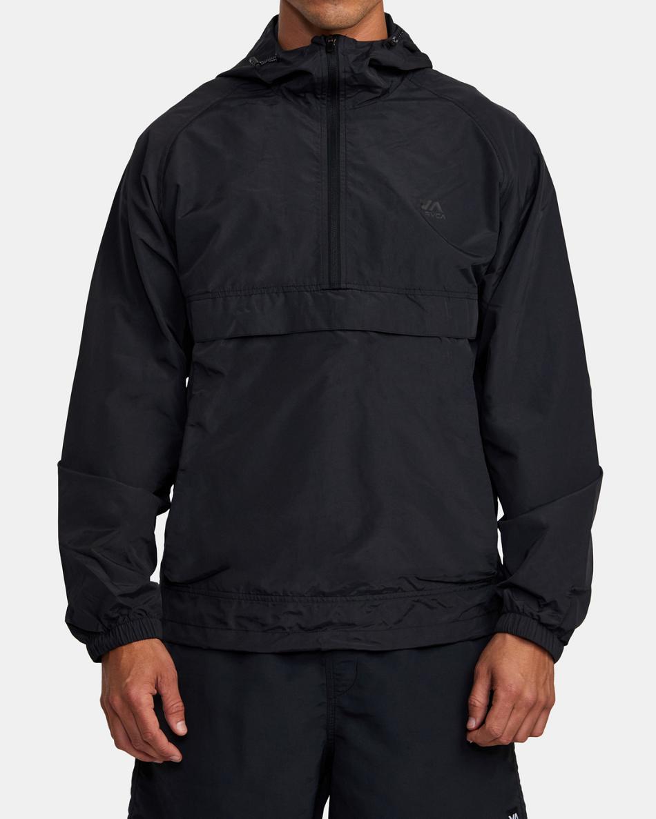 Chaquetas Rvca VA Deporte Outsider Packable Anorak Hombre Negras | BCOSO72211