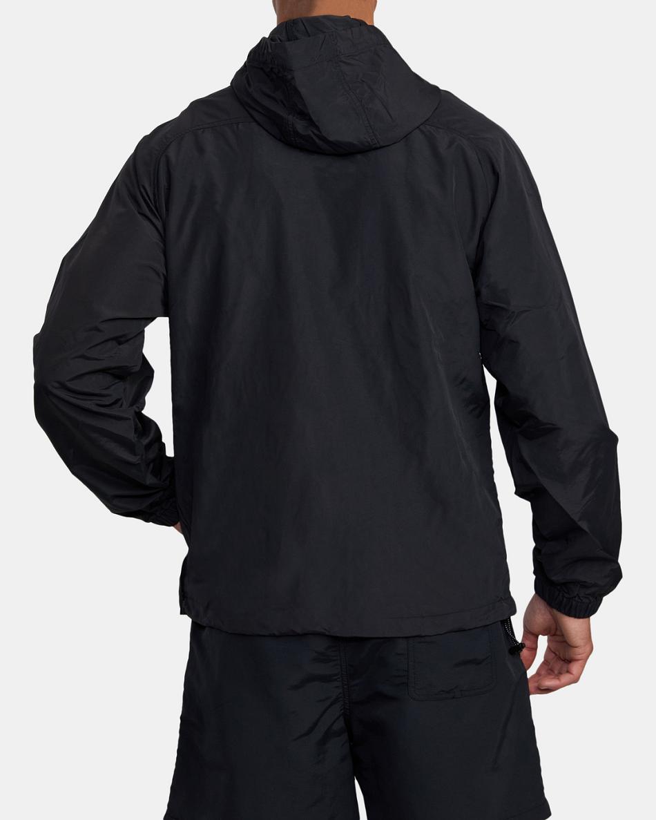 Chaquetas Rvca VA Deporte Outsider Packable Anorak Hombre Negras | BCOSO72211