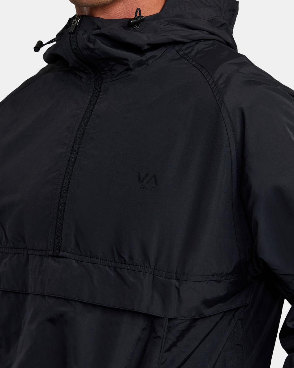 Chaquetas Rvca VA Deporte Outsider Packable Anorak Hombre Negras | BCOSO72211