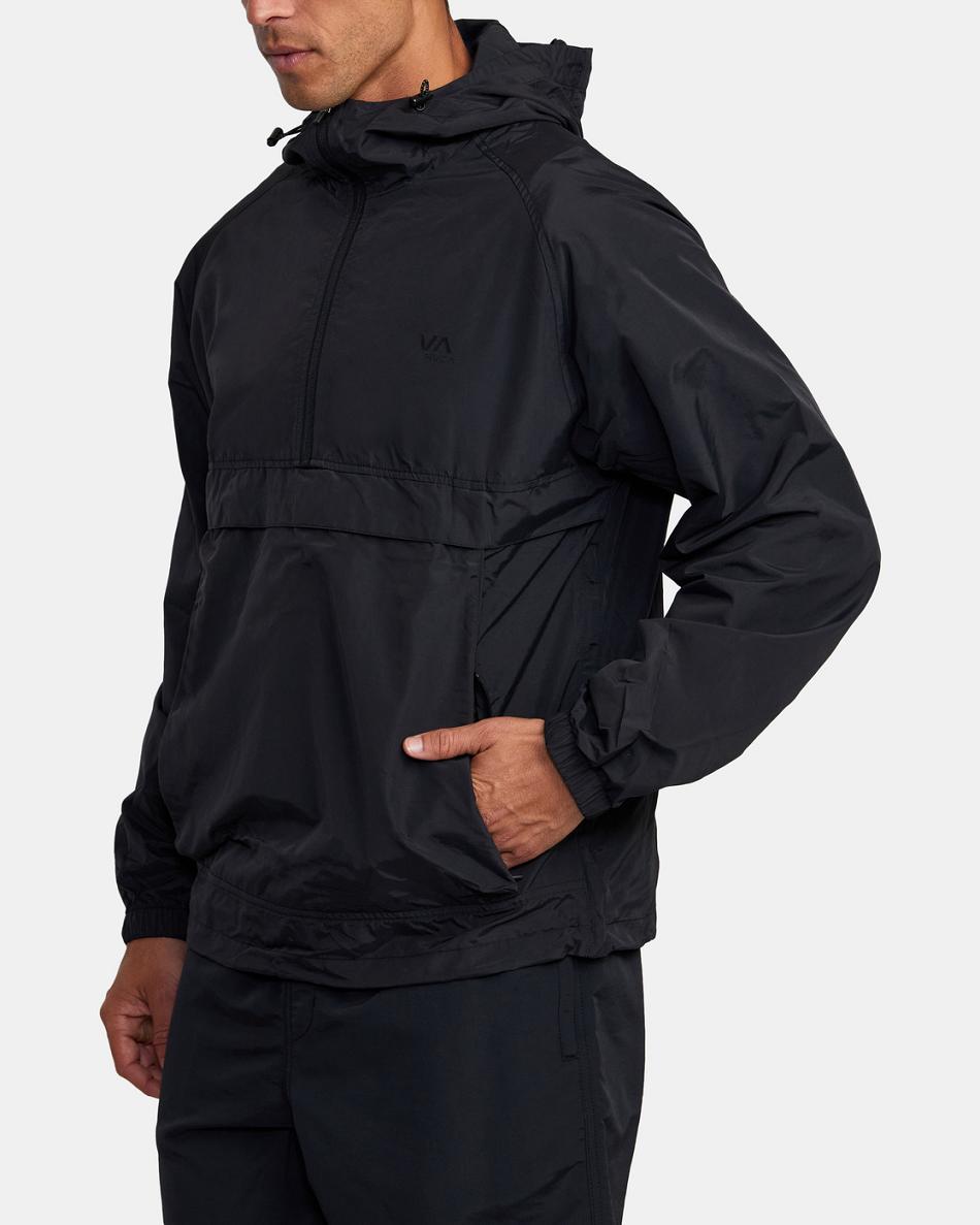 Chaquetas Rvca VA Deporte Outsider Packable Anorak Hombre Negras | BCOSO72211