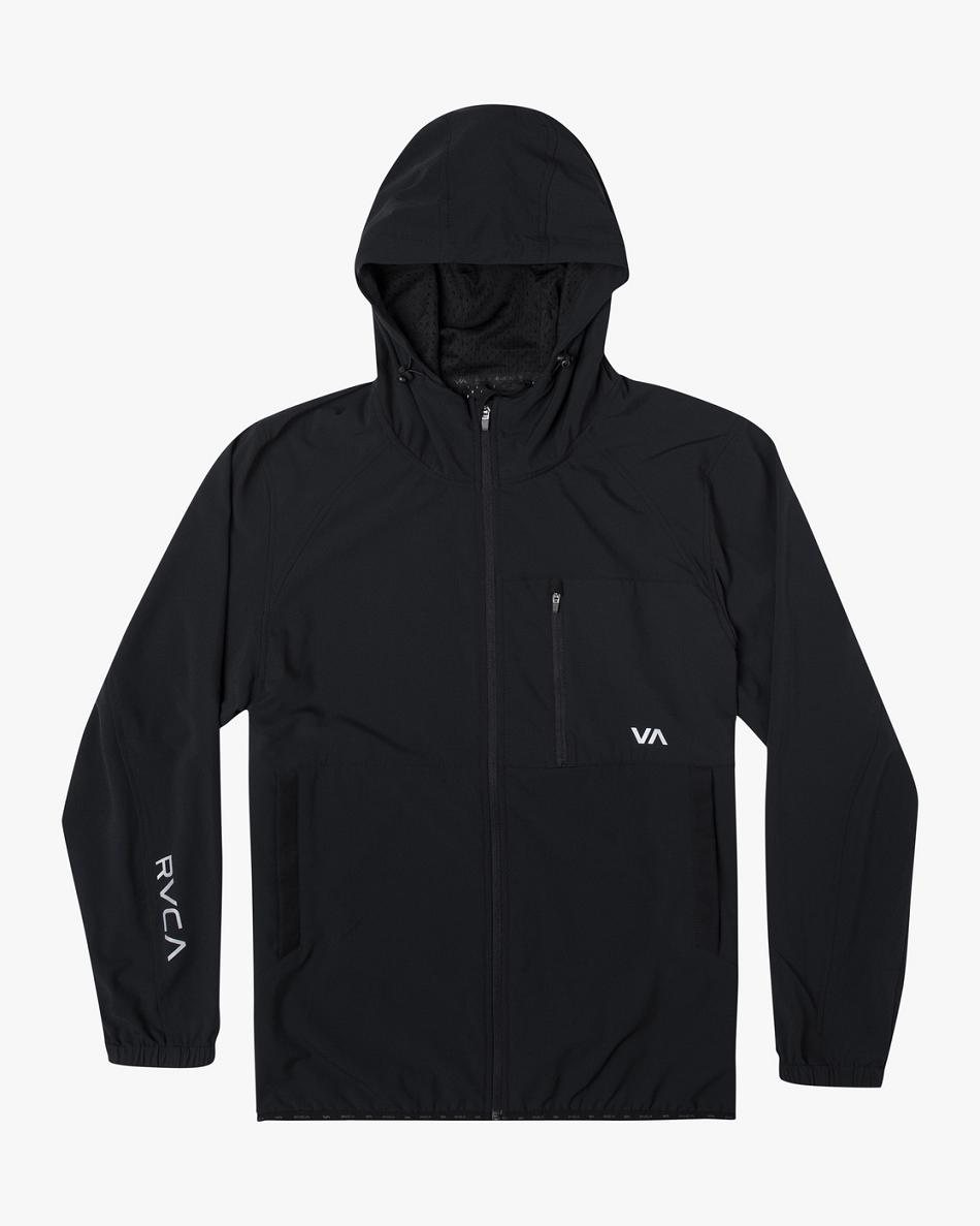 Chaquetas Rvca Yogger Zip-Up Encapuchado II Hombre Negras | COCIF50522