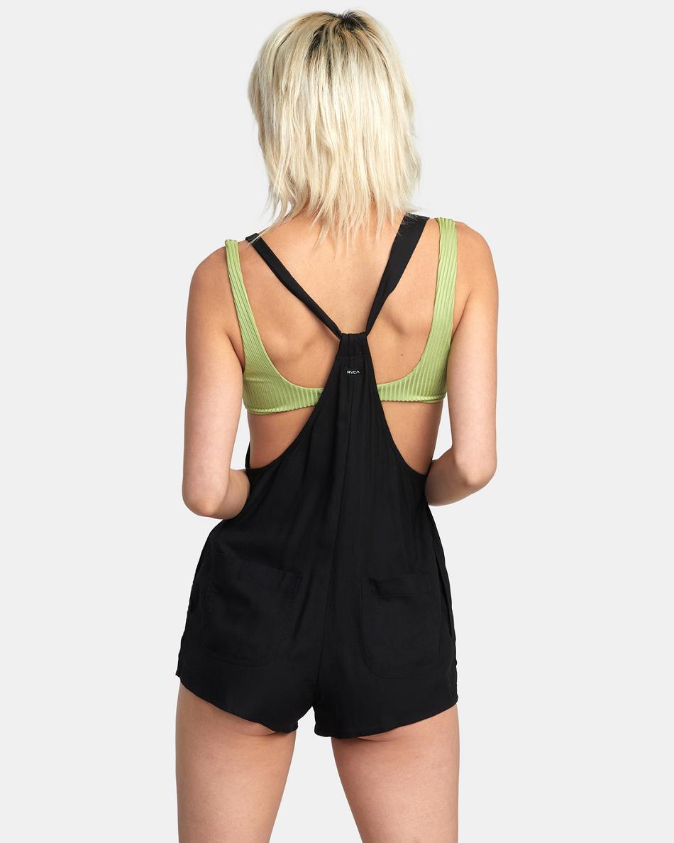 Cover ups Rvca Standard Romper Mujer Negras | PCOER68659