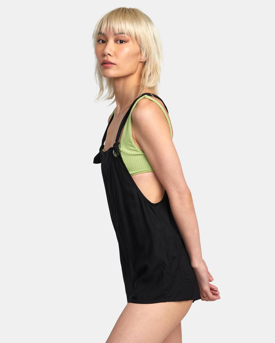 Cover ups Rvca Standard Romper Mujer Negras | PCOER68659