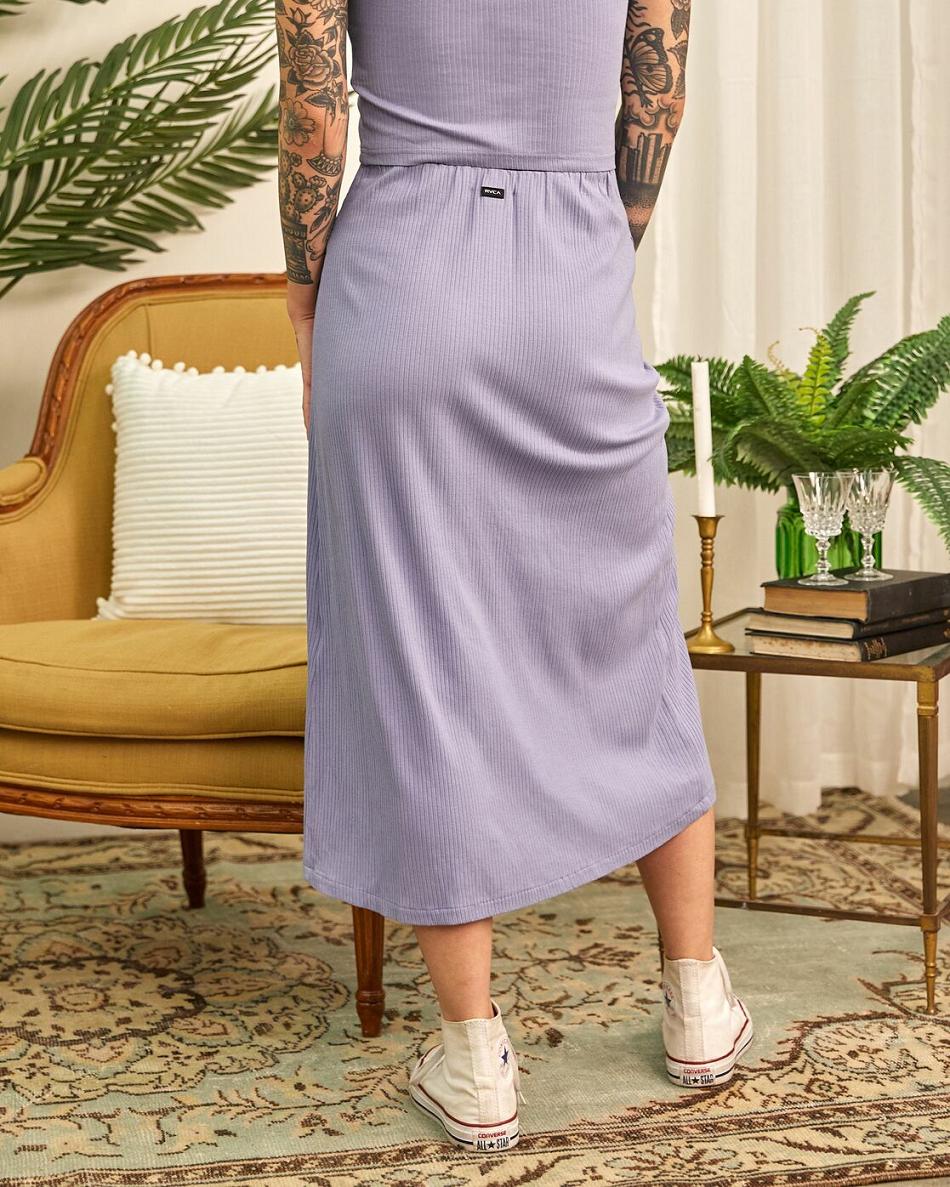 Falda Rvca Fete Midi Mujer Gris Moradas | DCOVO34442