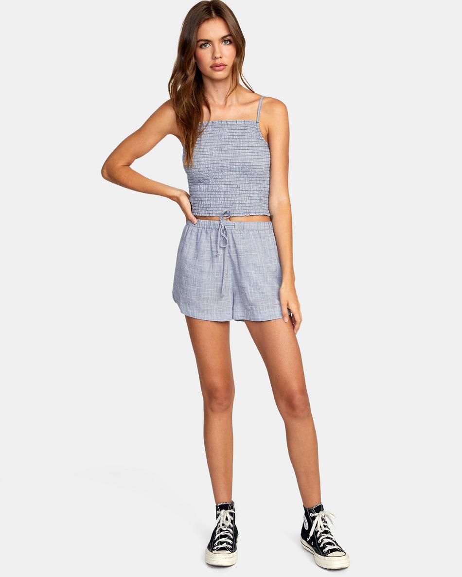 Falda Rvca Houndstooth New Yume Drawcord Mujer Azules Gris | UCOTG38507