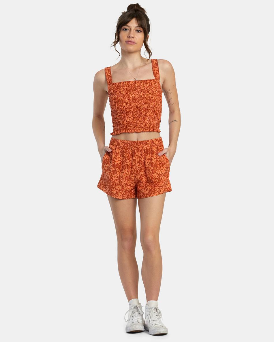 Falda Rvca Sawyer Print Elastic Cintura Mujer Sandlewood | COJKU84533