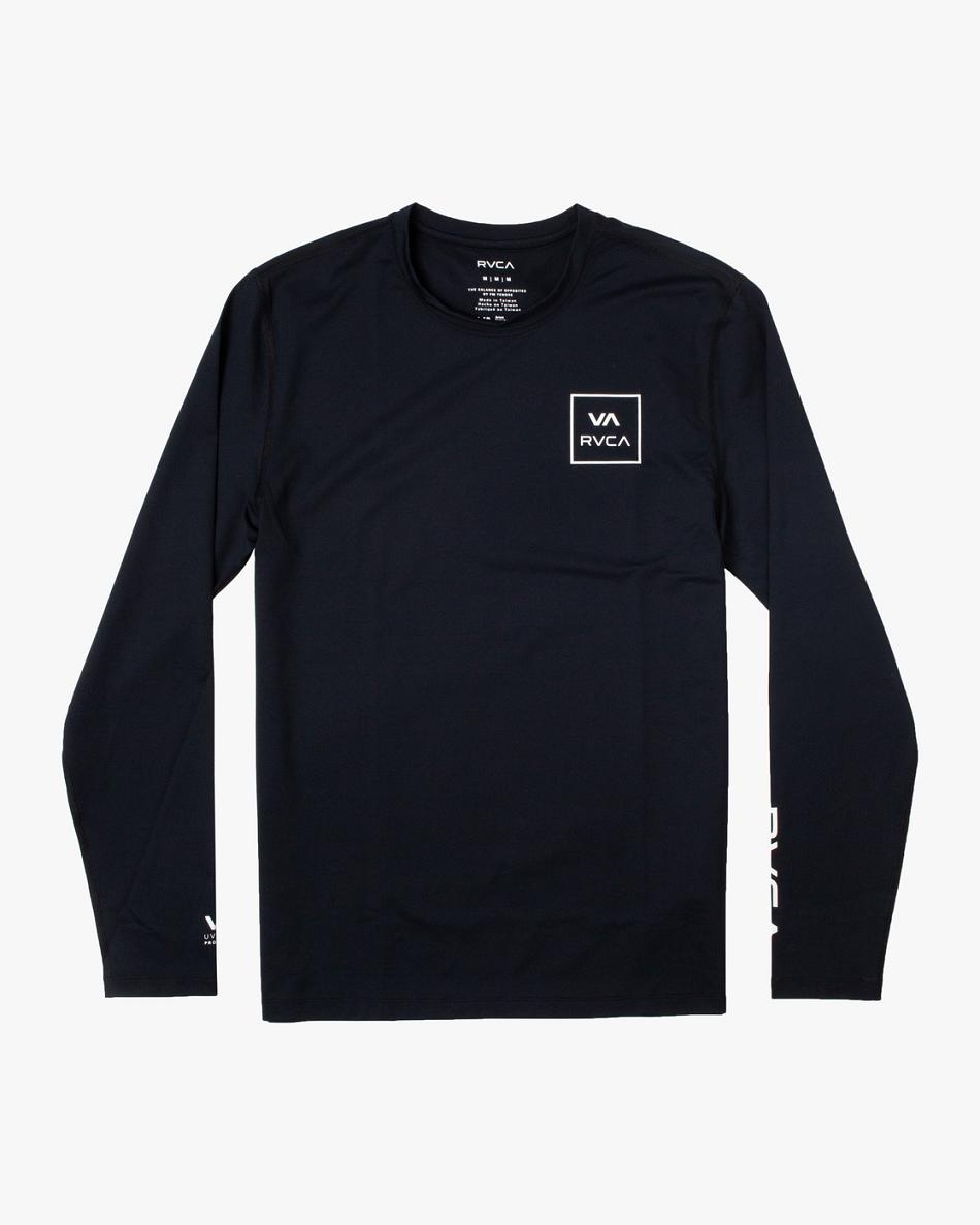 Guardia de erupción Rvca Surf Long Sleeve Niño Negras | LCOTR90909