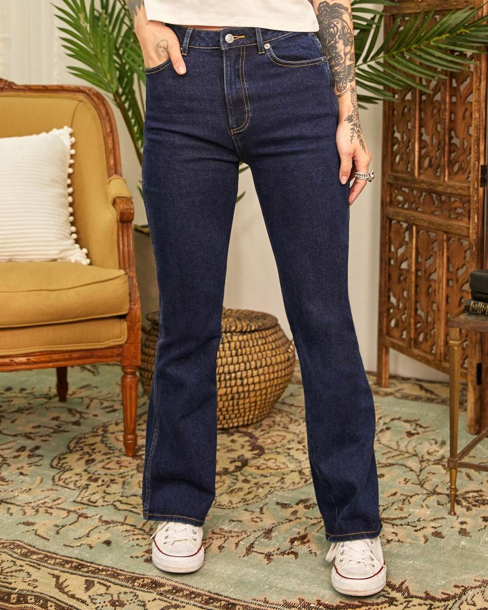 Jeans Rvca Camille Rowe Livin Denim Pants Mujer Indigo | GCOUC90941